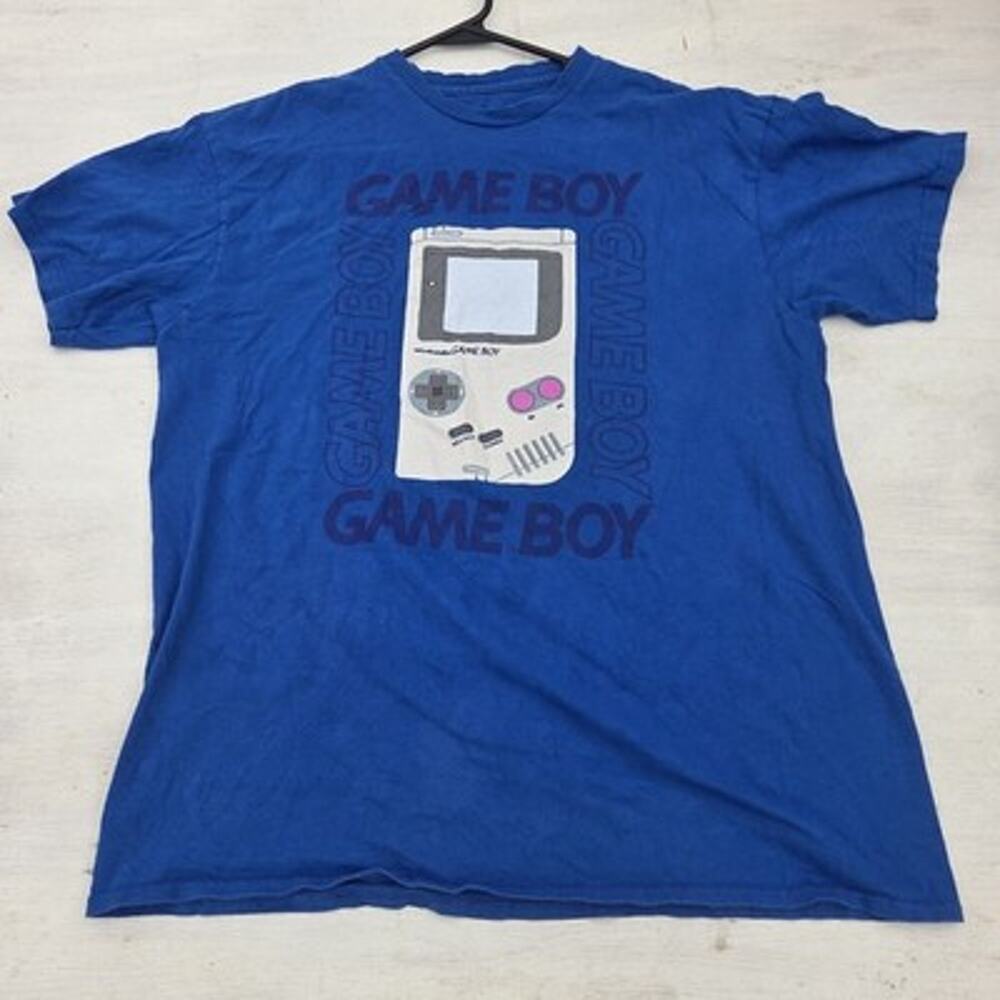 Nintendo Gameboy T-Shirt Mens Large Classic Gameboy Image Blue Short Sleeve